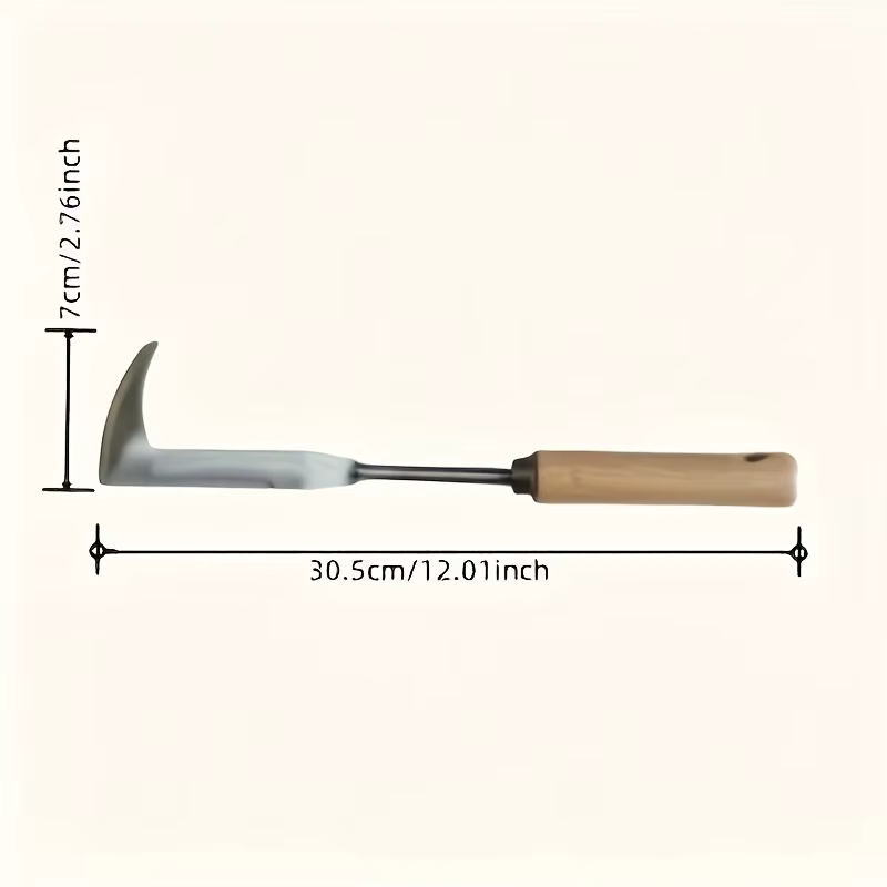 Couteau de désherbage de jardin en acier inoxydable, outil de désherbage manuel à manche en bois pour pelouse, potager et entretien des plantes, jardinage d'été A