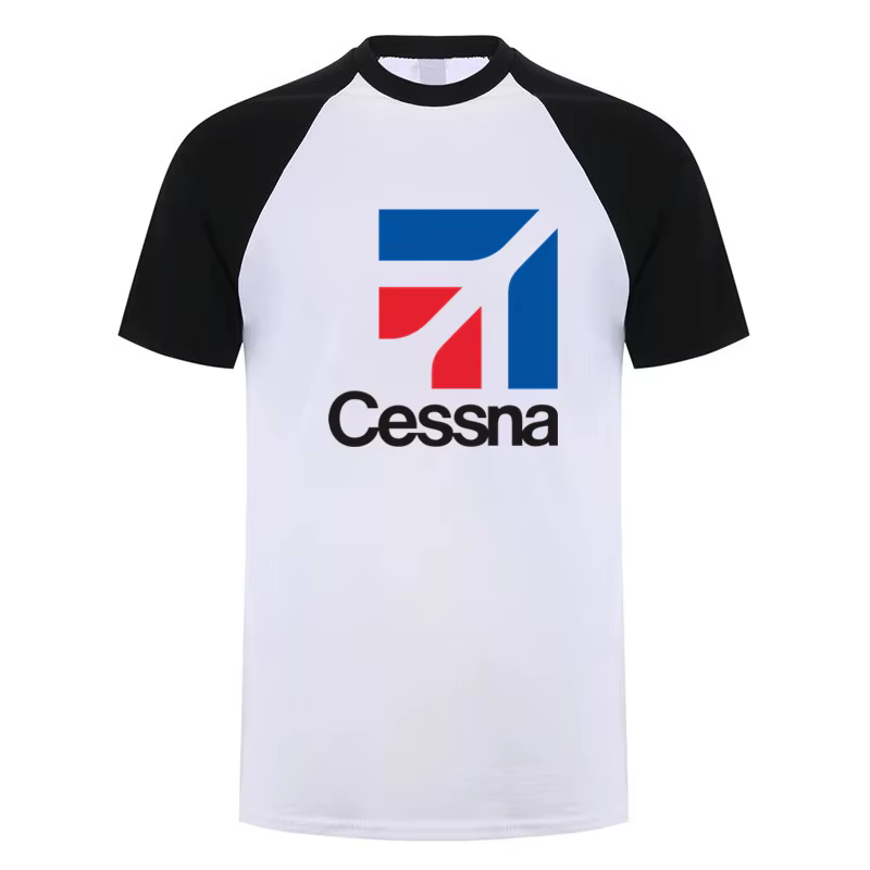 Cessna Logo T Shirt Summer Men Cotton Short Sleeve Aircraft Manufacturer T-shirts Funny Tshirt Man Tops Tee LH-678