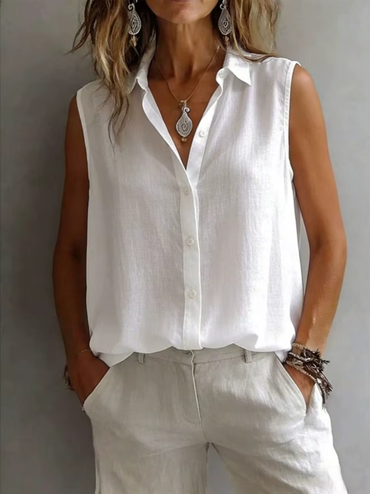 Chemise sans manches élégante et tendance pour femme