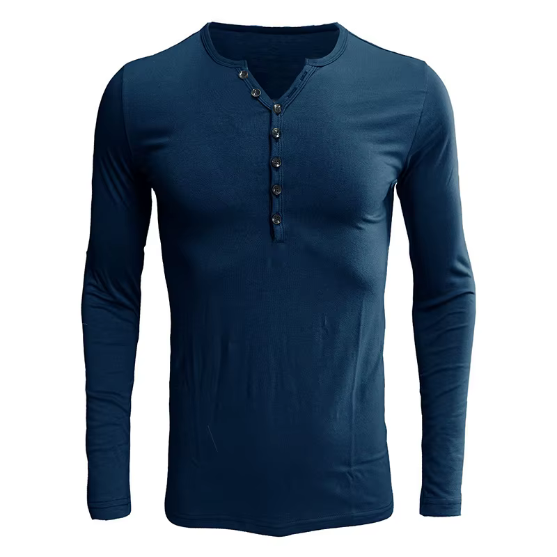Polo décontracté à manches longues pour homme