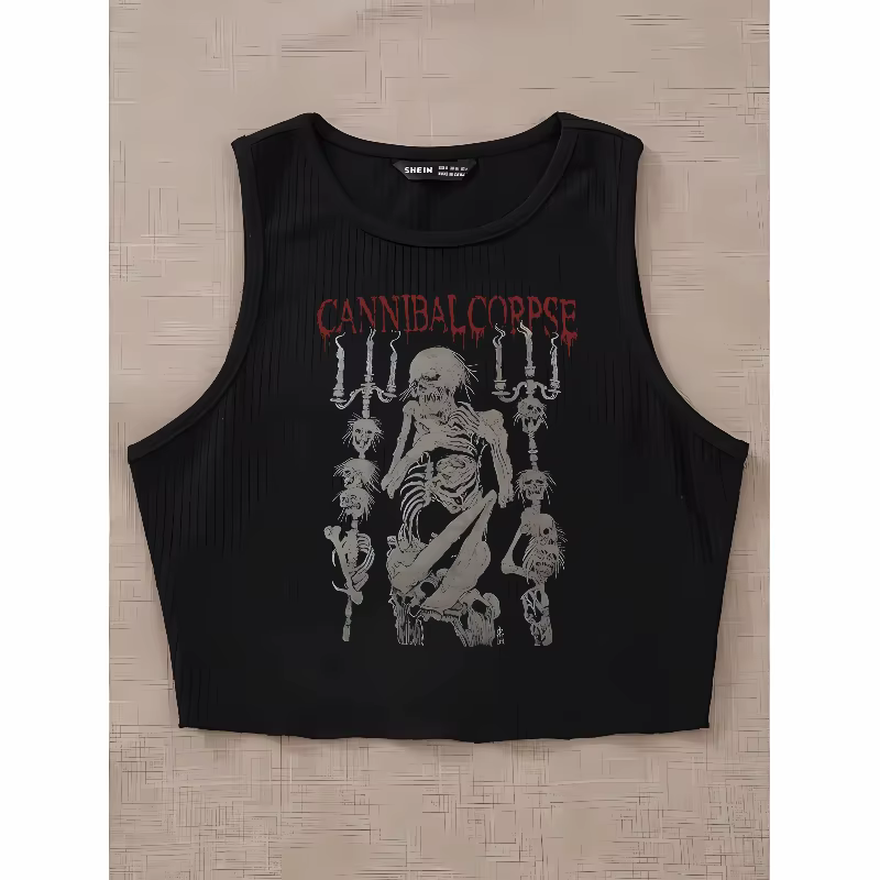 T-shirt imprimé Emo Girl pour femme