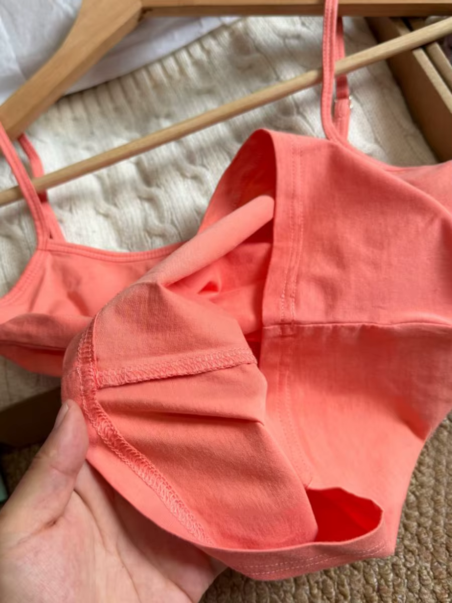 Nouveau débardeur court orange pour femme