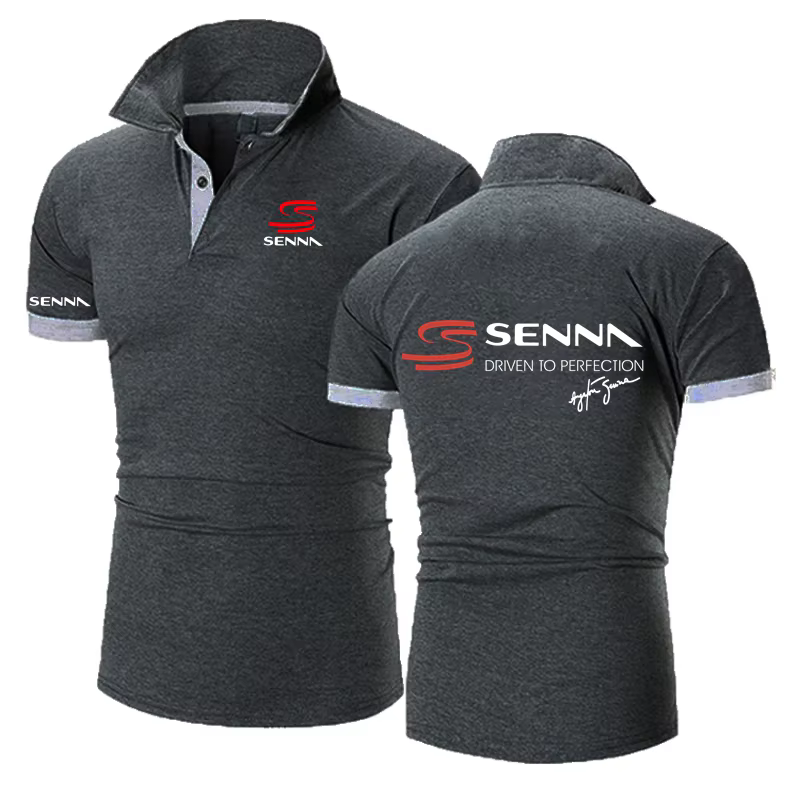 Hommes Polo Ayrton Senna Brésilien Formule 1 Légende Polos Graphique Surdimensionné Respirant Streetwear T-Shirts S-8XL