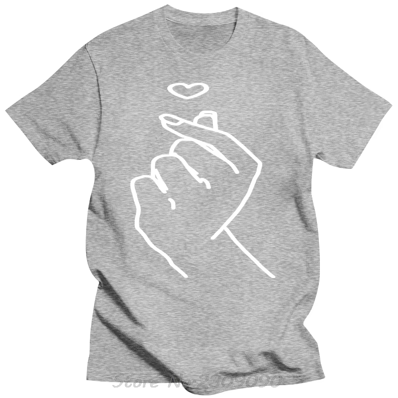 Kpop chemise coréenne amour coeur main symbole Saranghae