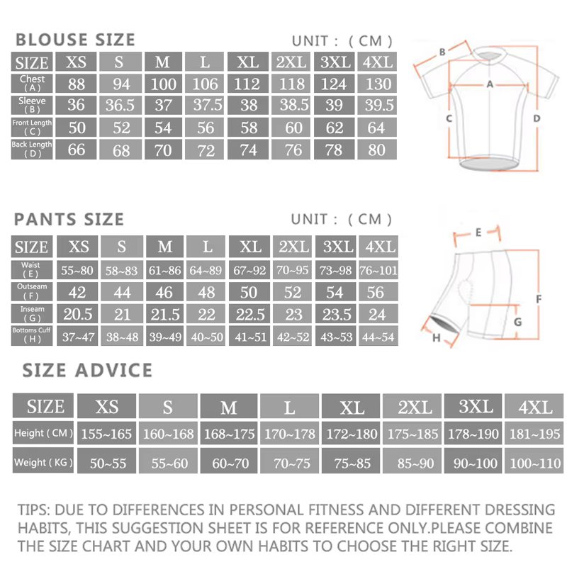 Ensemble de maillot de cyclisme à manches courtes pour hommes