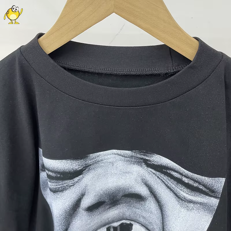 T-shirt décontracté YZY noir et blanc à manches courtes pour homme et femme
