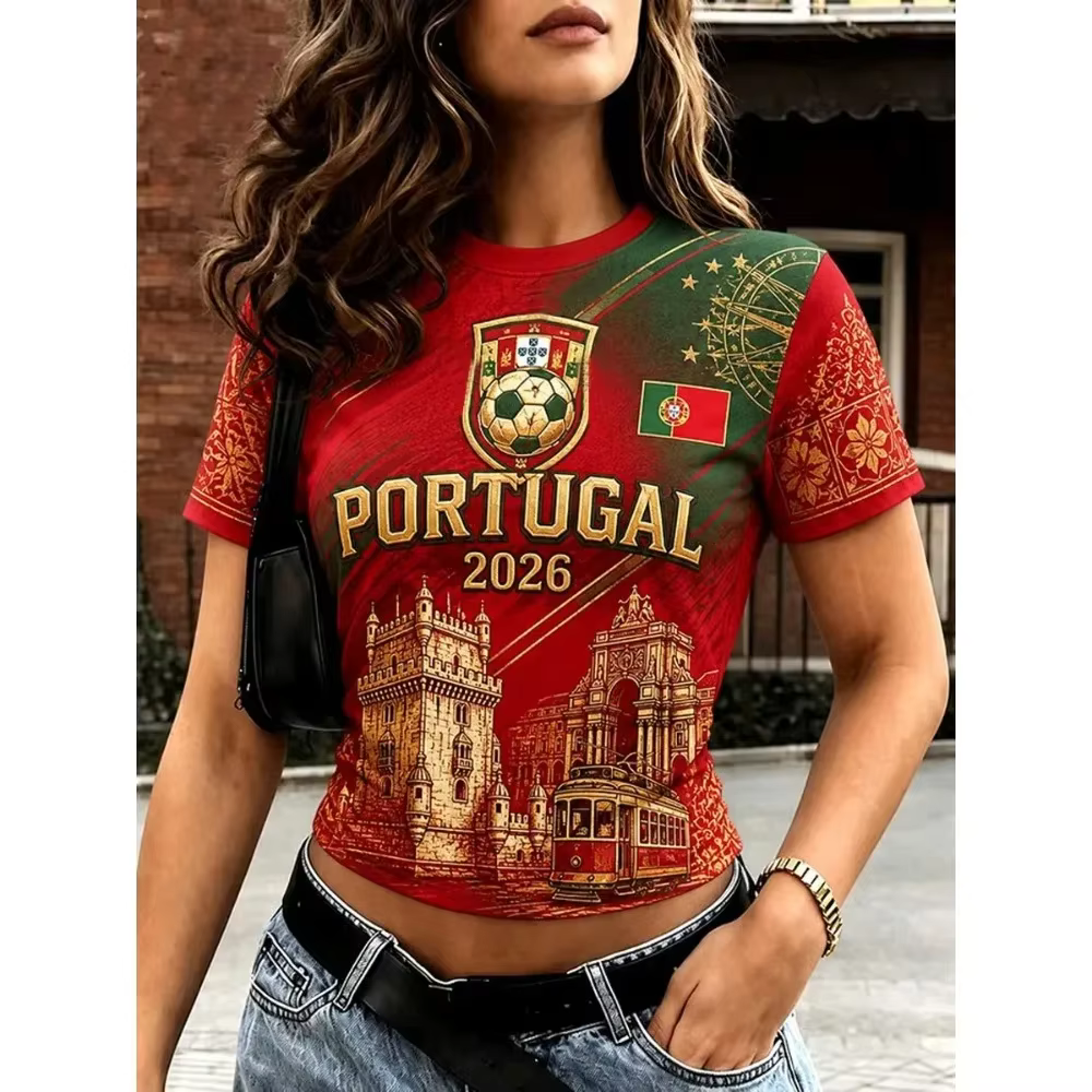 T-shirt de football portugais d'été