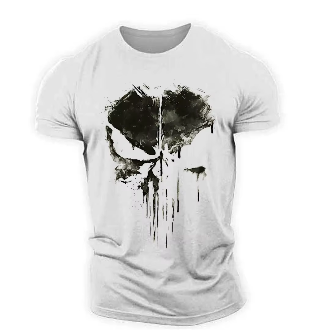 T-shirt Homme Imprimé Crâne 3D Style Streetwear Extensible Léger Respirant Coupe Ample Tendance 2023