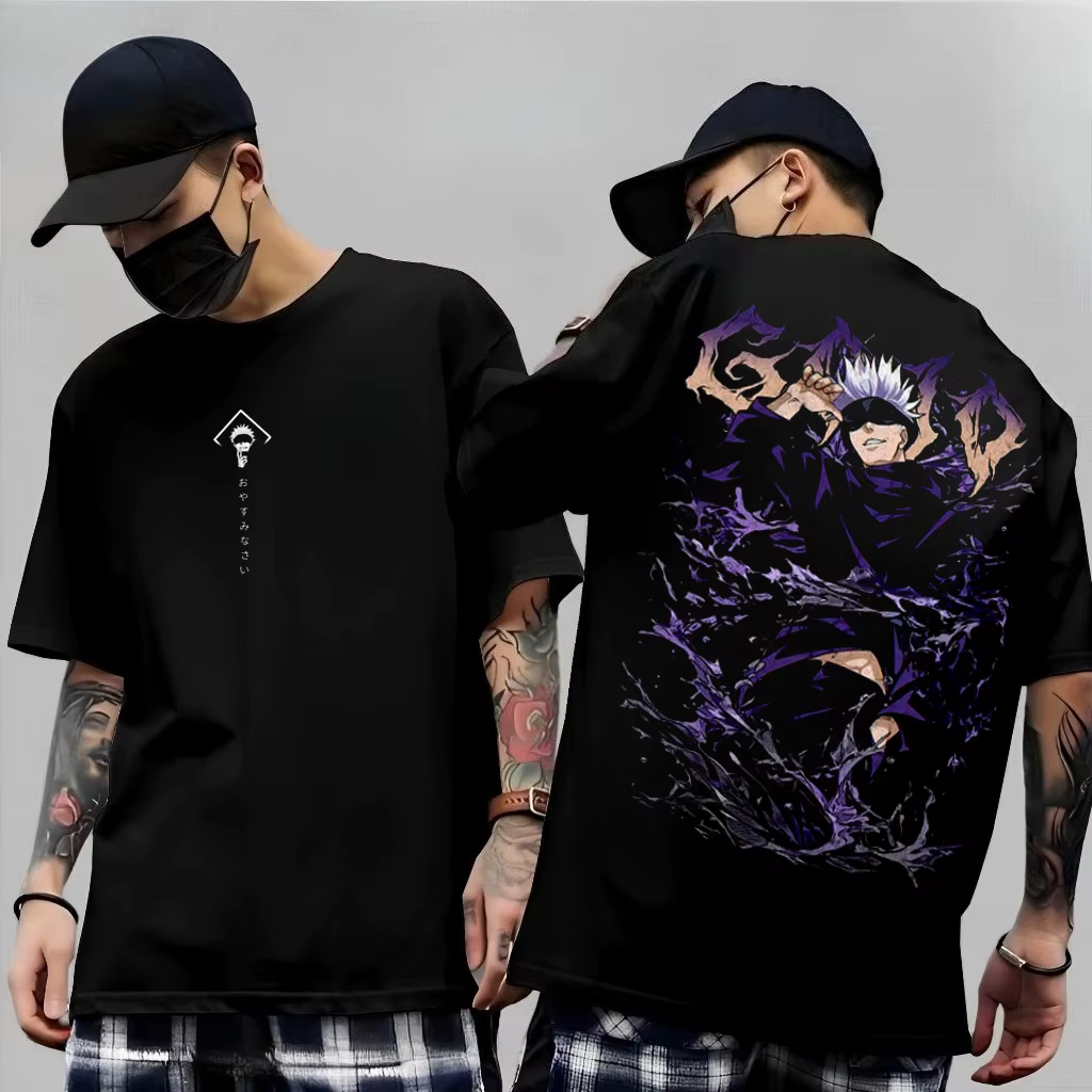 Gojo Satoru Jujutsu Kaisen imprimé manches courtes T-shirt coton enfant vêtements drôle col rond Harajuku Y2K nouveauté