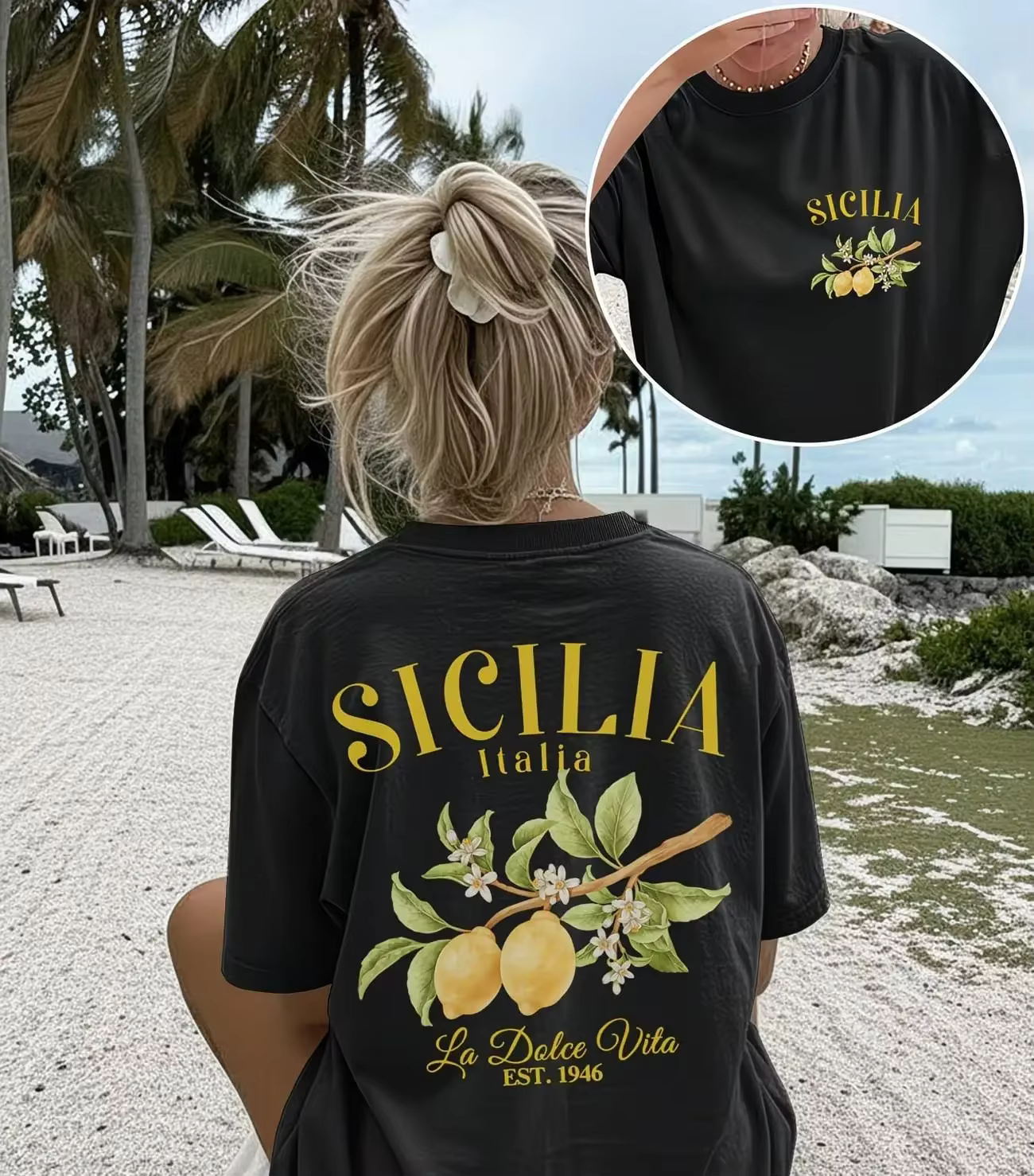 T-shirt imprimé citron La Dolce Vita