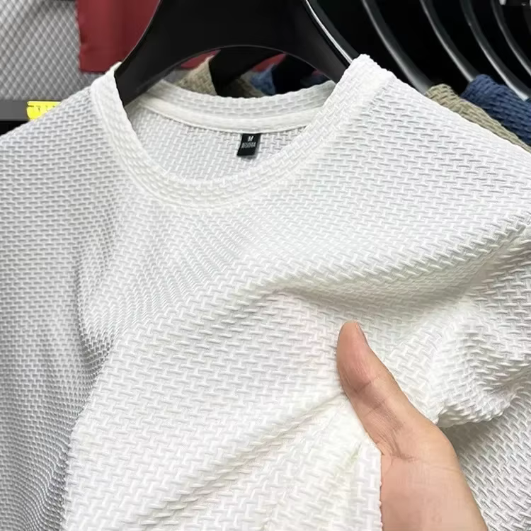 T-shirt à manches courtes en maille de bambou pour hommes