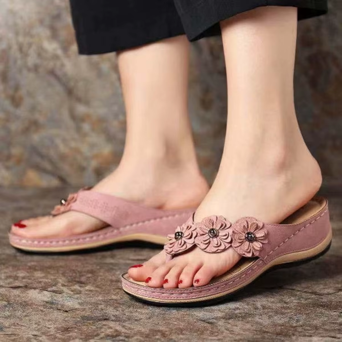 Sandales de plage florales pour femmes