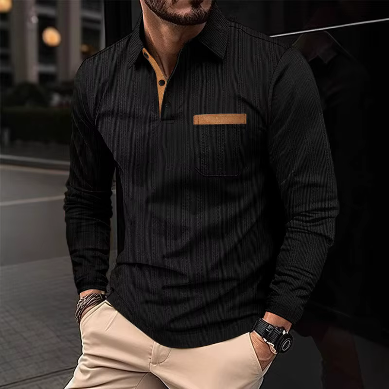 Polo pour homme à manches longues