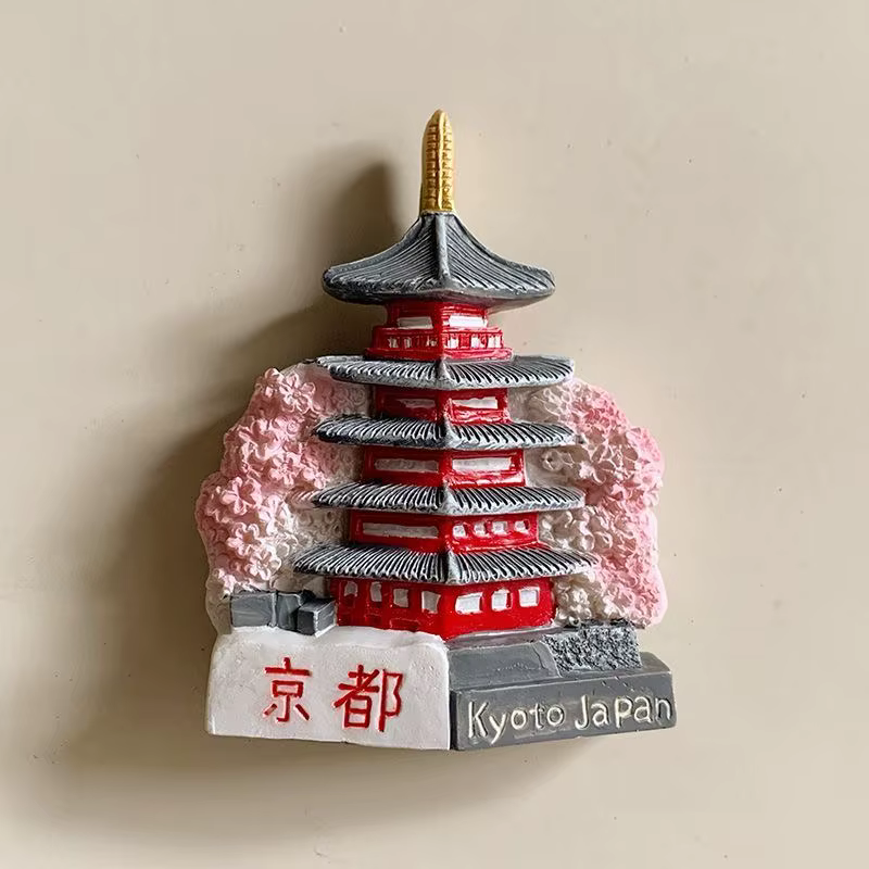 Tokyo Asakusa Temple 3D aimants pour réfrigérateur résine peinte souvenirs touristiques cadeaux Kyoto culturel créatif