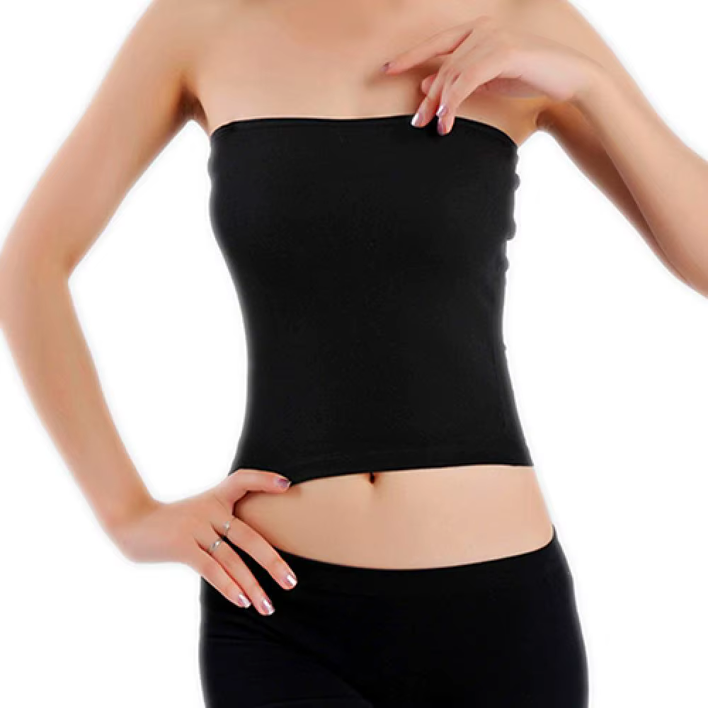 Femmes Boob bustier tubulaire couleur unie court sans bretelles Bandeau débardeur Sexy sans couture Bralette