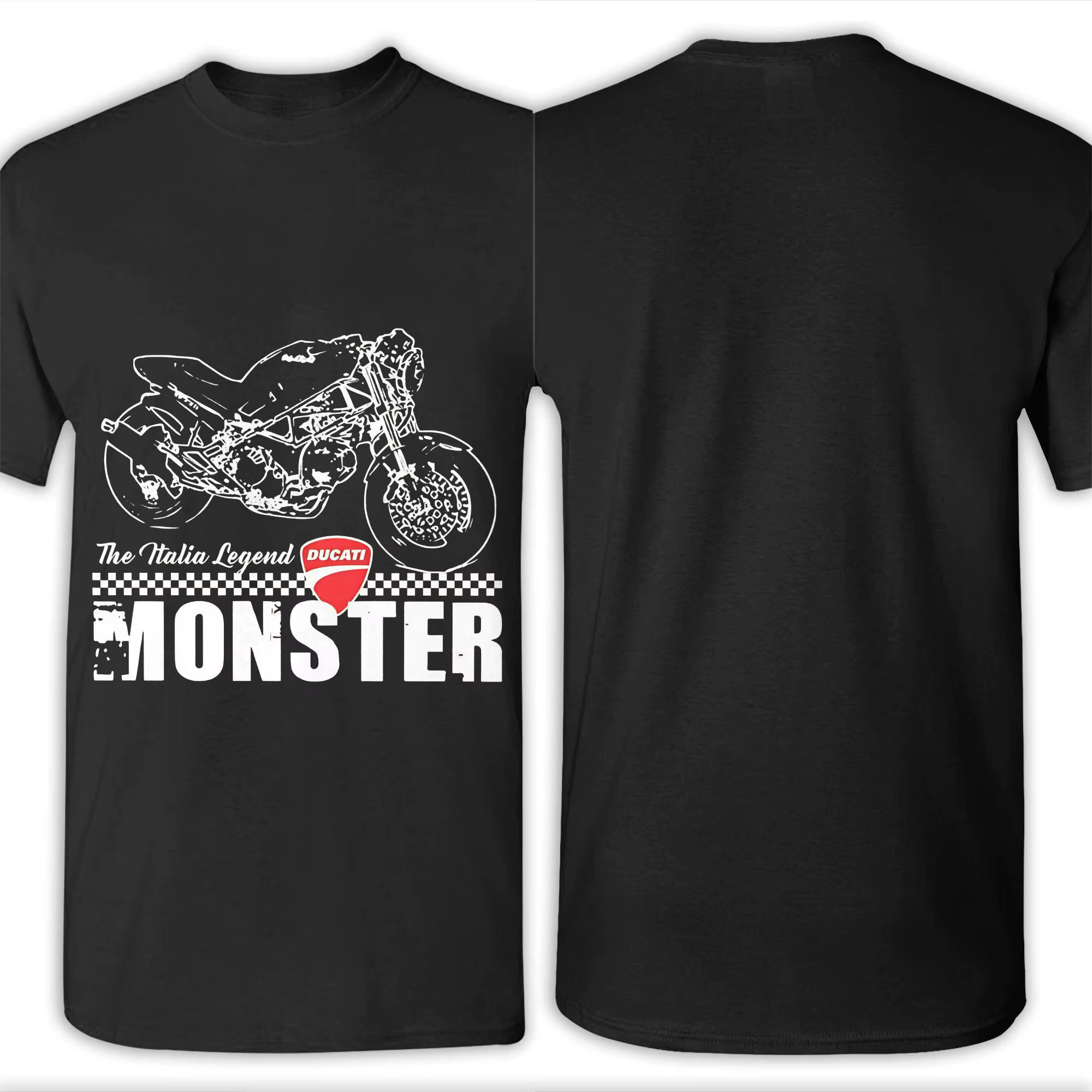 Ducati Monster Motorrad T-shirt drôle 100% coton moto the gp Tops Tees pour hommes