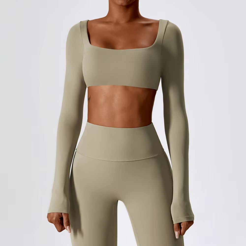 Tops de sport à manches longues pour le yoga