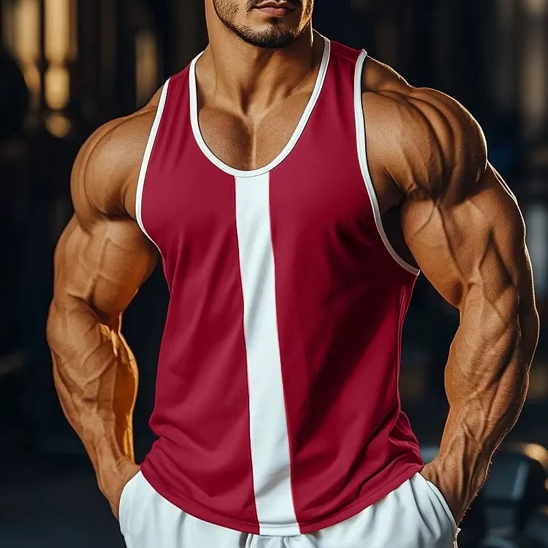 Conception Simple Patchwork impression 3D débardeurs hommes mode gilet surdimensionné sans manches débardeur musculation Fitness gymnase homme vêtements