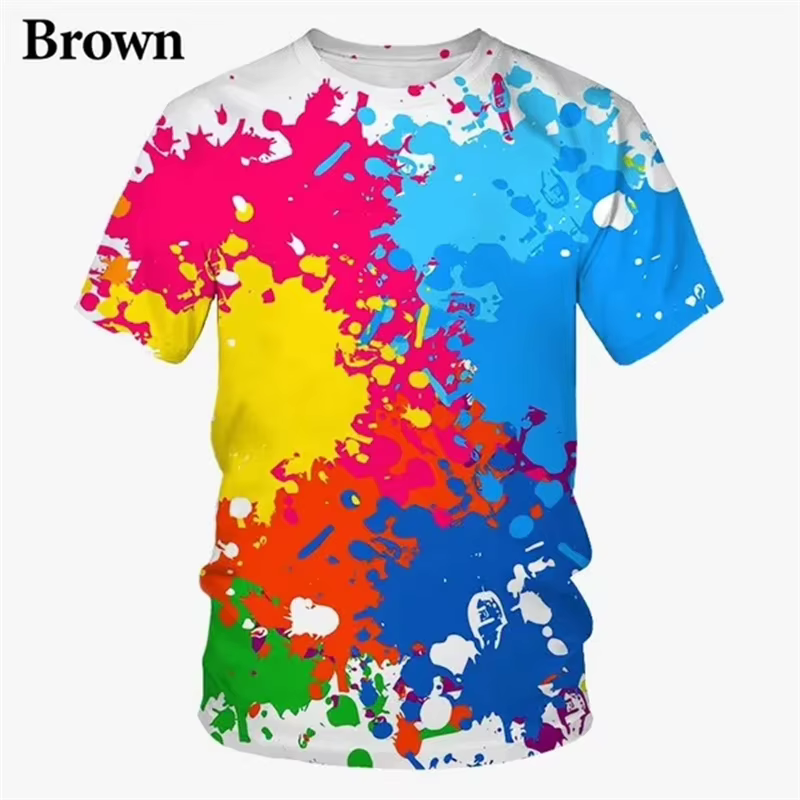 T-shirt imprimé graffiti 3D pour homme