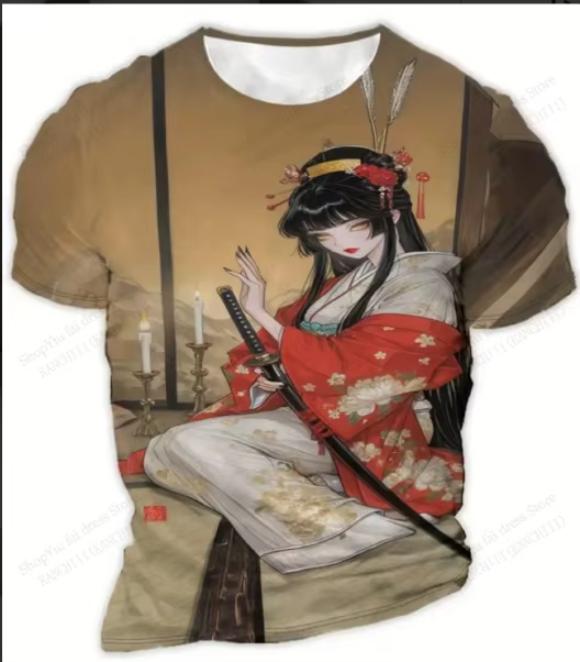 Nouveau T-shirt Manga Japonais Imprimé 3D Fille