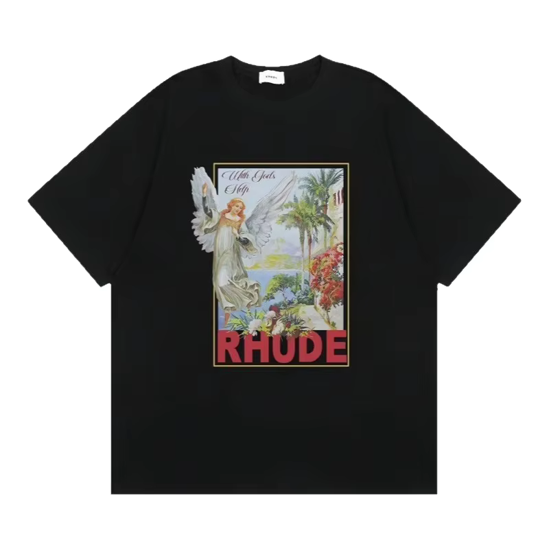 RHUDE T-shirt à manches courtes et col rond pour homme