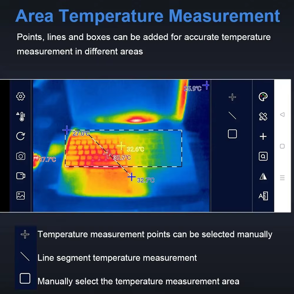 TOOLTOP T7 256*192 Android type-c imageur thermique 25Hz caméra d'imagerie