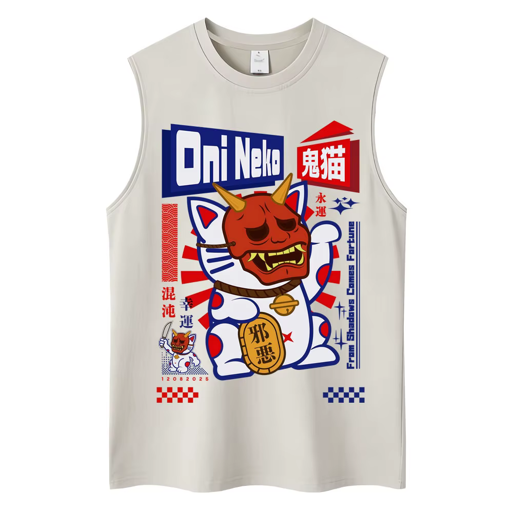 Débardeurs unisexe style japonais délavé