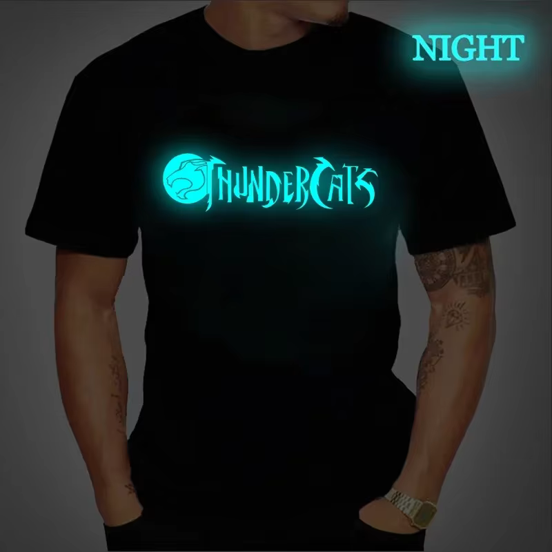 T-shirt lumineux hommes mode décontracté à manches courtes col rond hauts