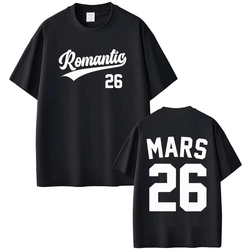 Bruno Mars The Romantic Tour 2026 T-shirt imprimé pour hommes et femmes