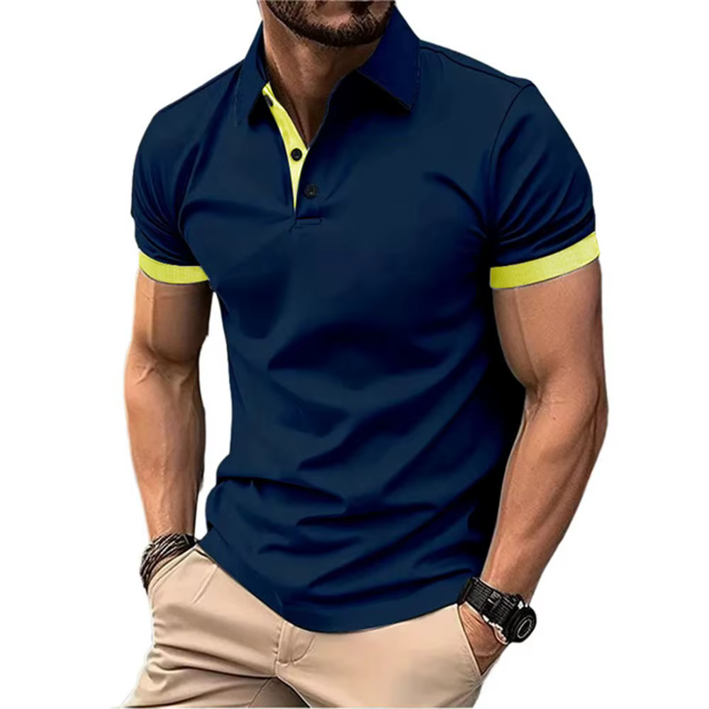 Polo décontracté à manches courtes pour hommes