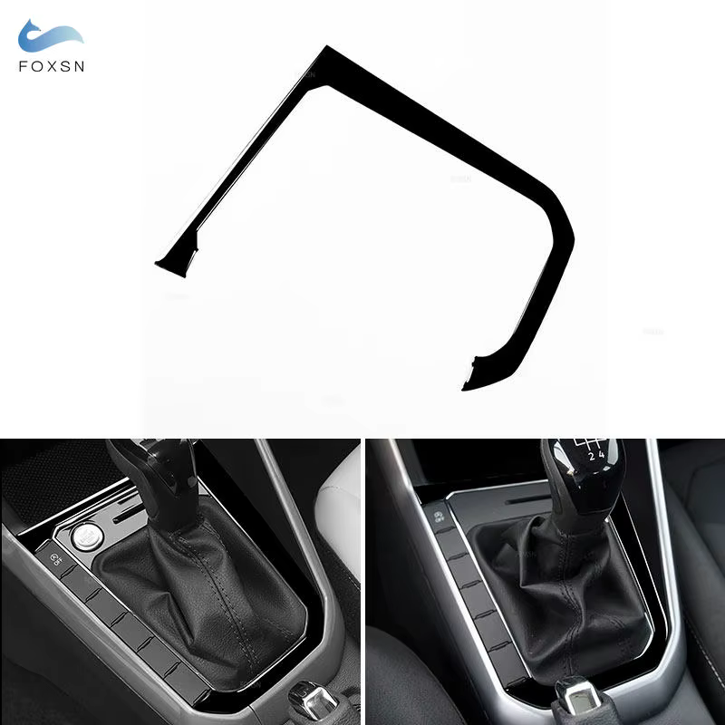 Accessoires de voiture, panneau de levier de vitesses, cadre extérieur, autocollant de garniture pour VW POLO 2019 2020 2021 2022 2023 2024 2025, noir piano