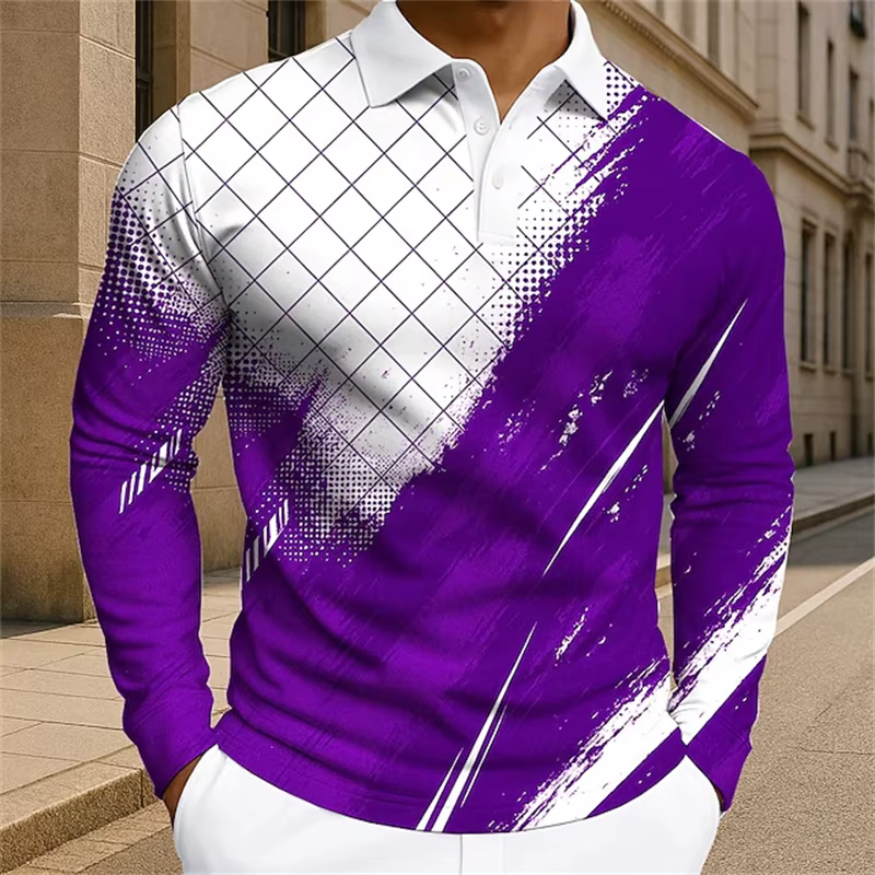 Polo coloré à carreaux pour hommes