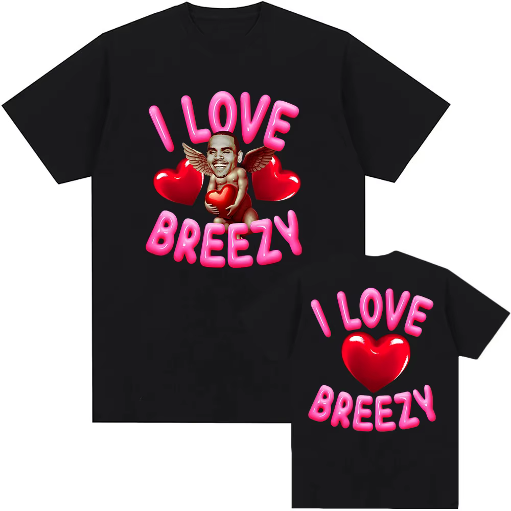 J'aime Breezy Chris Brown T-shirt décontracté à manches courtes hommes t-shirts coton de haute qualité unisexe