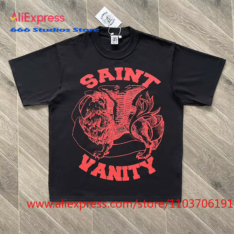 SAINT VANITY T-shirt décontracté à manches courtes avec logo imprimé design Inside-Out SV26TEE28