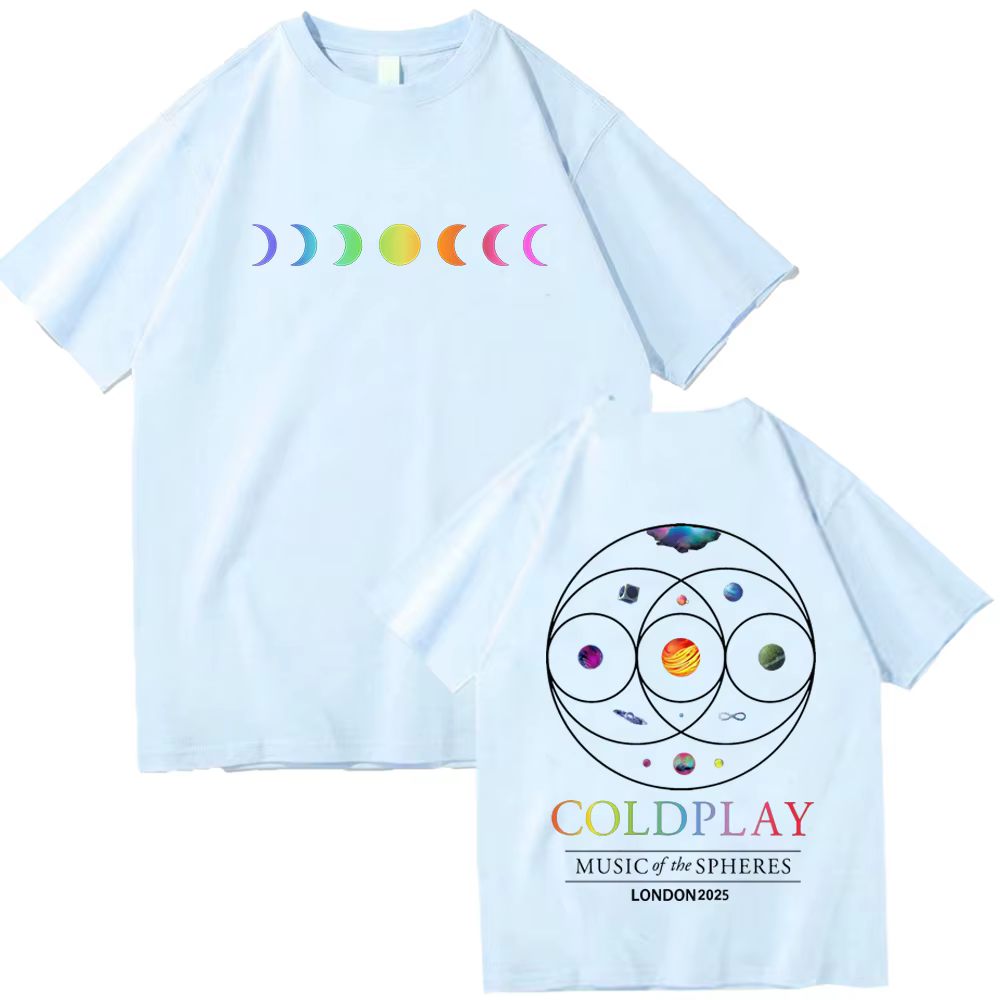 Cold-play London Tour 2025 T-shirt Harajuku col rond chemise décontractée cadeau