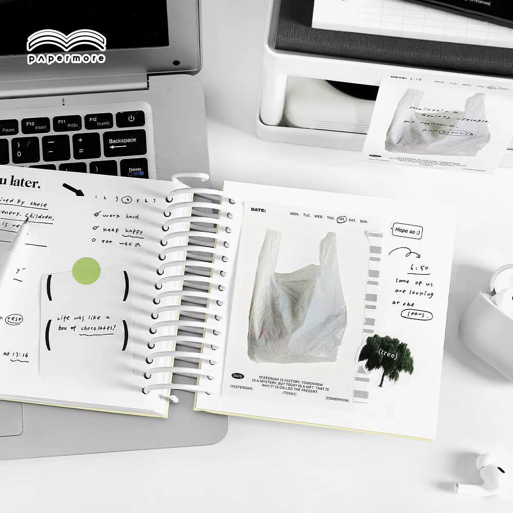 30 feuilles de notes autocollantes créatives de la série Happy Today pour étudiants
