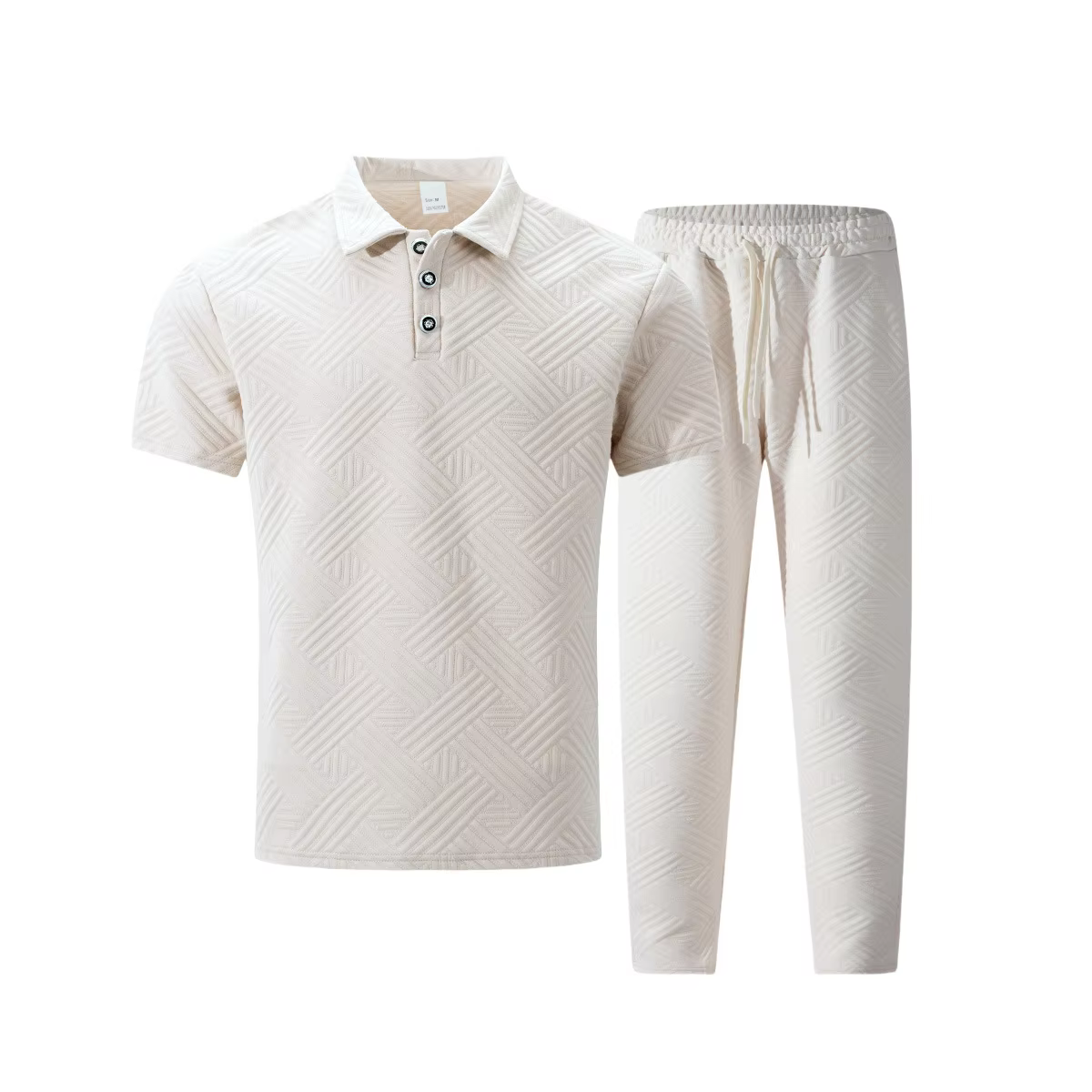 2025 hommes printemps et automne jacquard couleur unie décontracté et haut POLO à la mode
