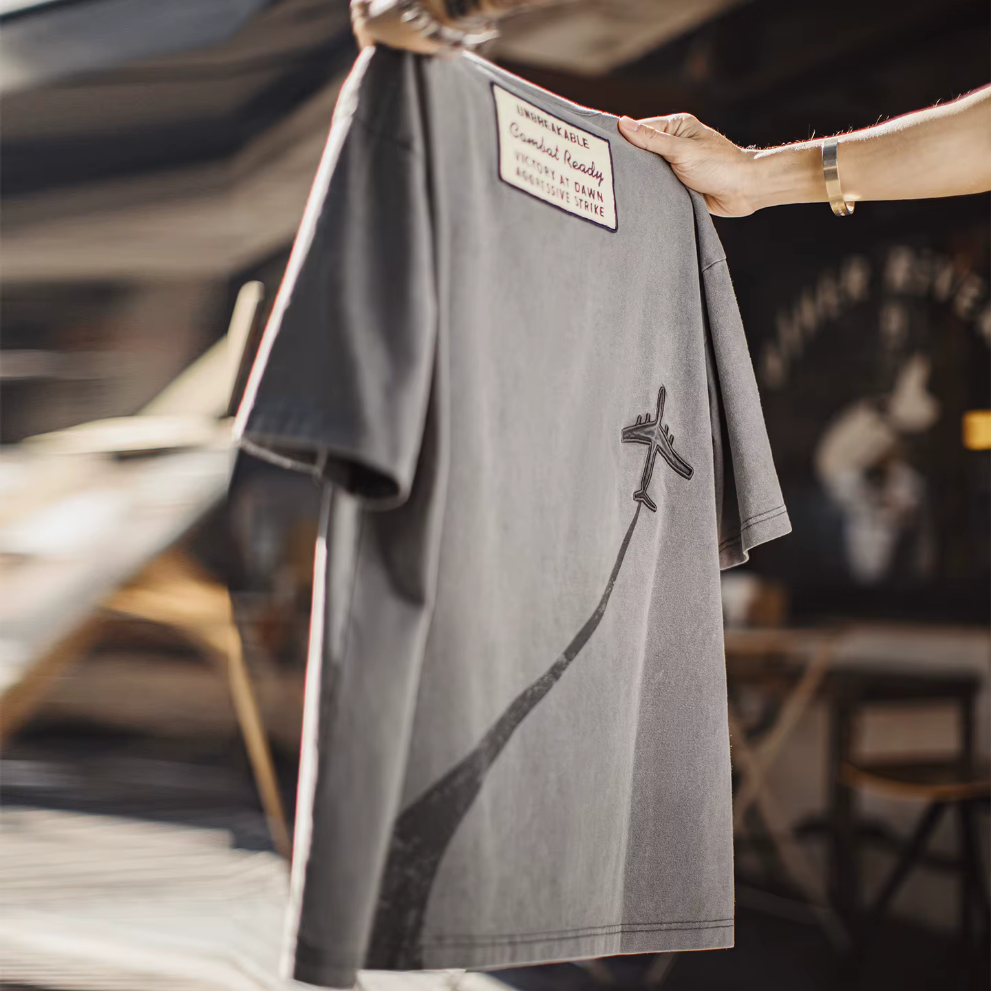 T-shirt homme Maden, imprimé avion de chasse vintage