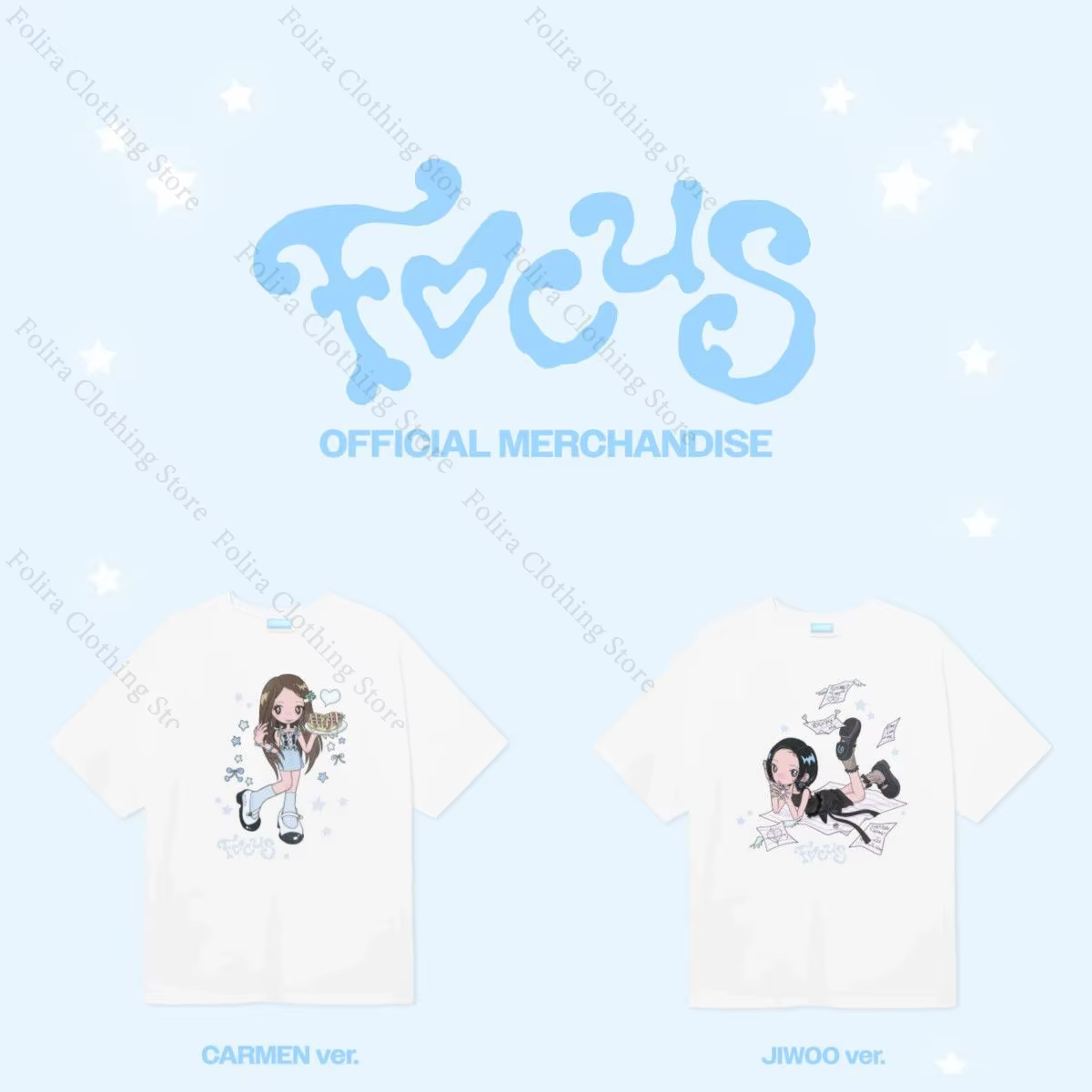 2025 Hearts2Hearts Album FOCUS série T-shirt imprimé