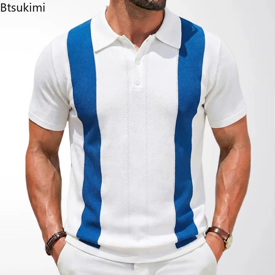 Polo Vintage rayé pour hommes
