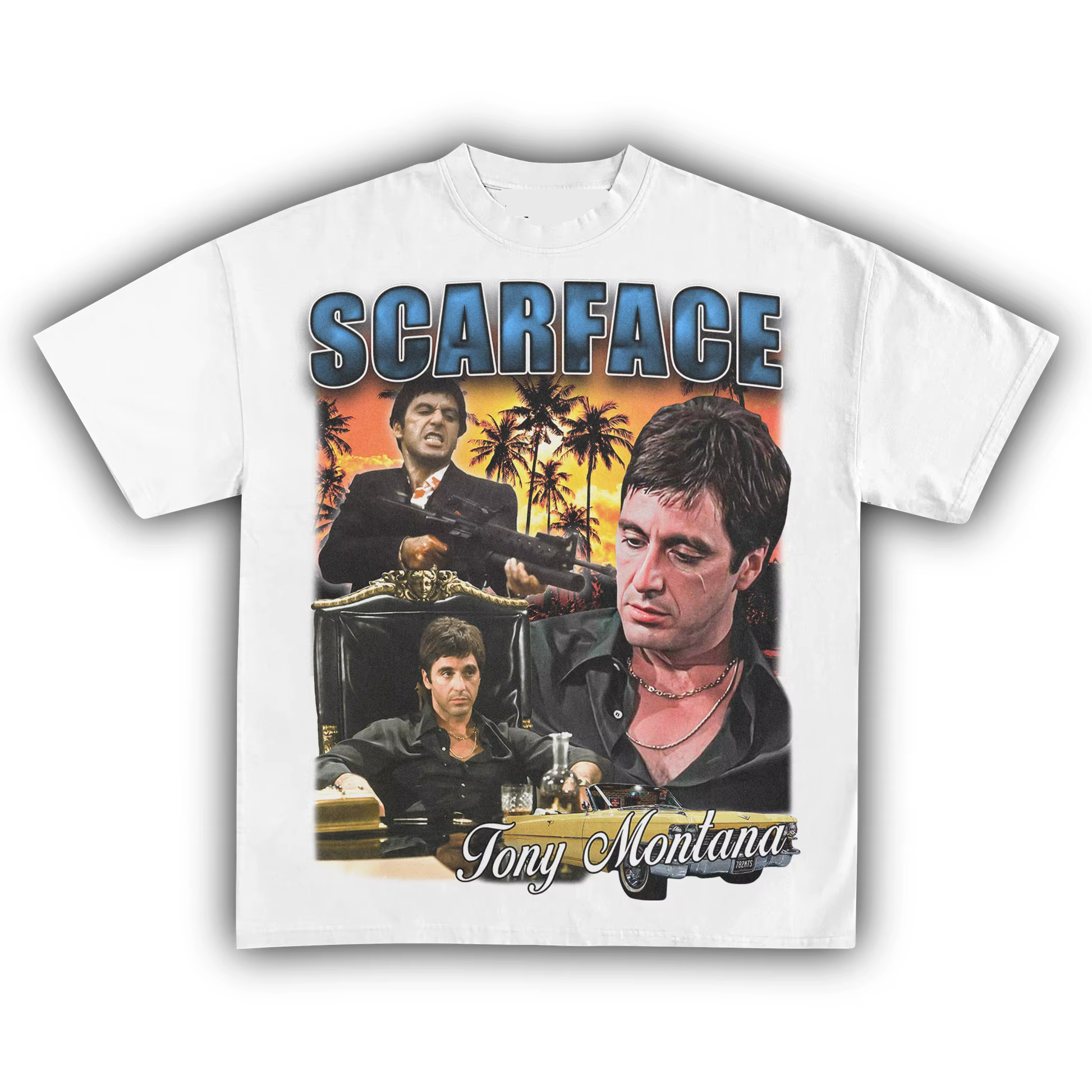 T-shirt Scarface Tony Montana rétro années 80 pour hommes et femmes