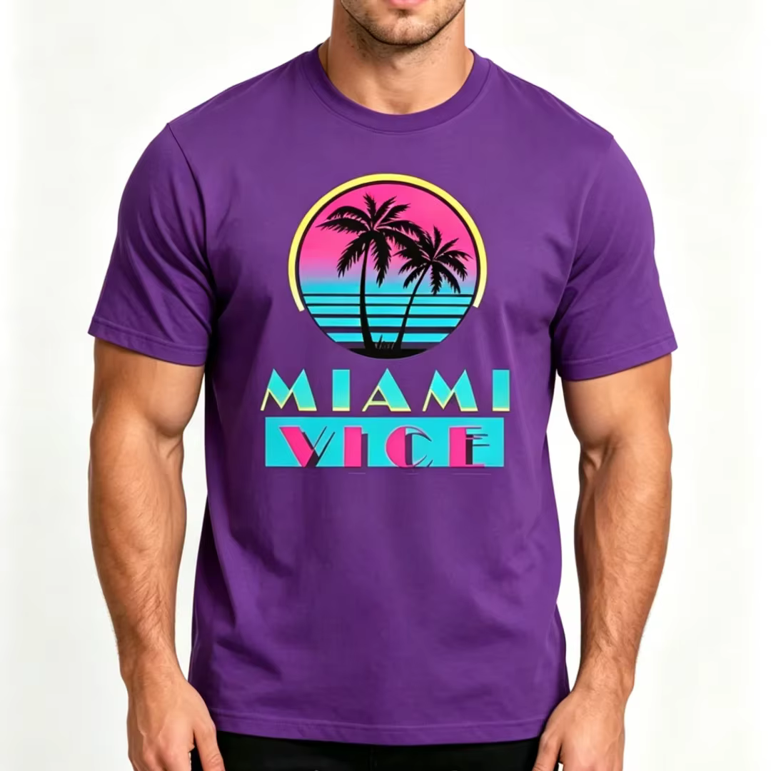 T-shirt tendance pour homme avec motif palmier