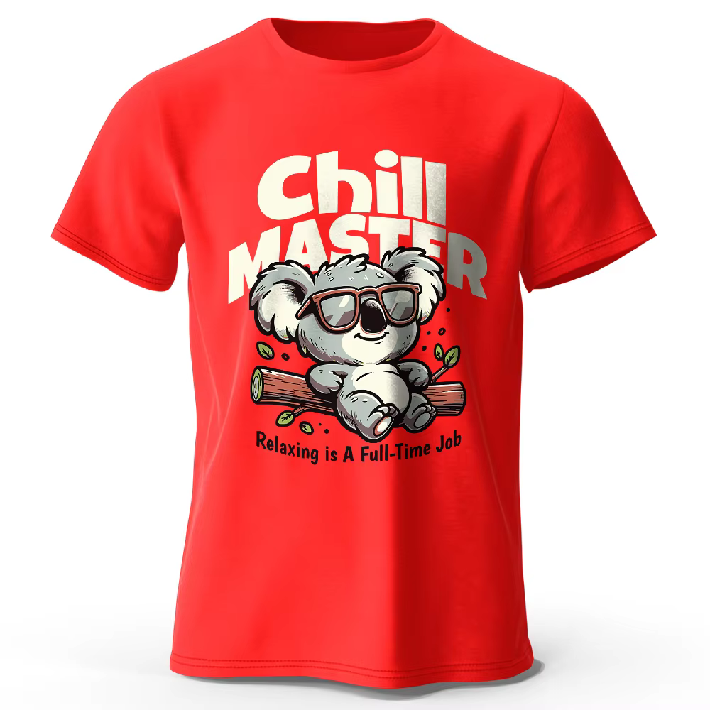 T-shirt animal fantaisiste peint à la main 100 % coton - Style dessin animé mignon