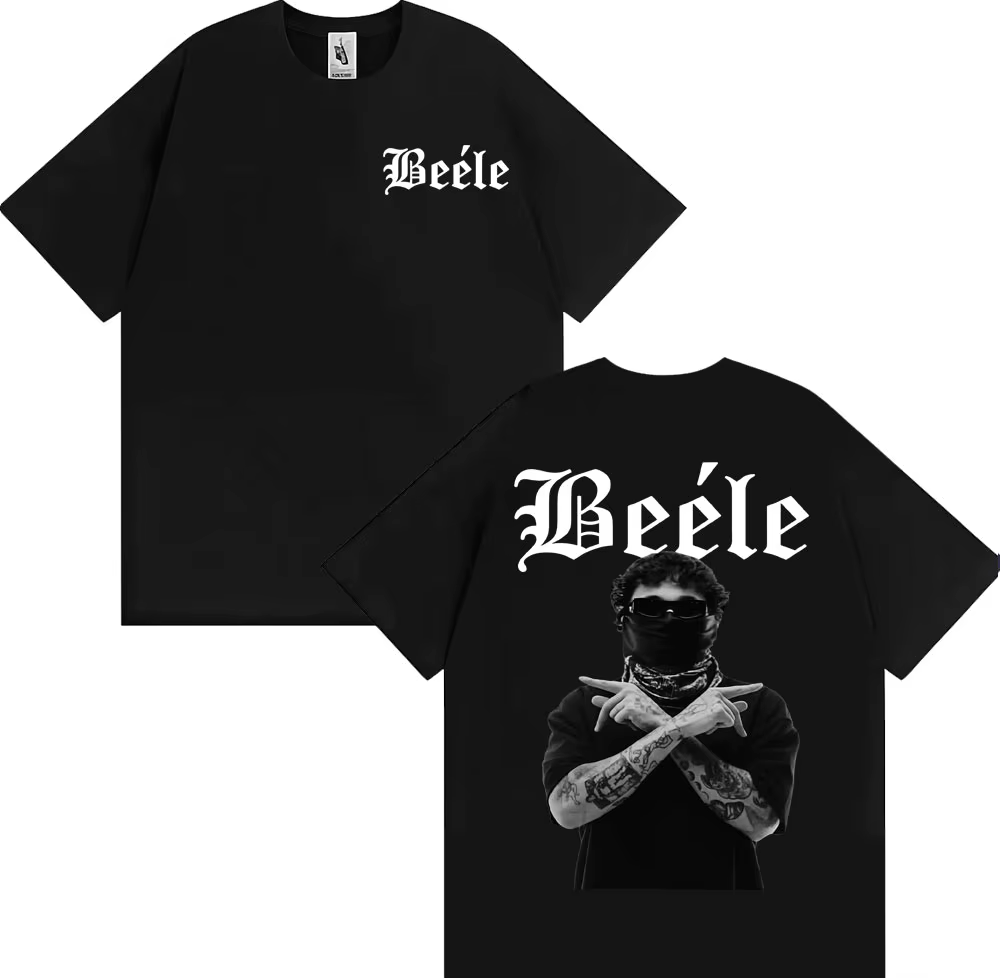 Rappeur BEELE Album Tour 2025 Merch t-shirts hommes femmes Hip Hop Pop musique rue T-shirt 100% coton surdimensionné