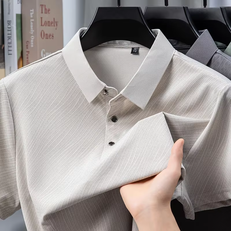 Polo Minimaliste Uni pour Hommes – Tissu Fin – Idéal pour le Quotidien