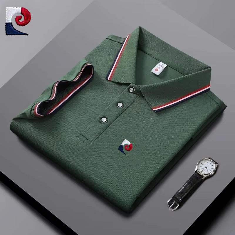 Polo d'été avec logo brodé de haute qualité pour hommes