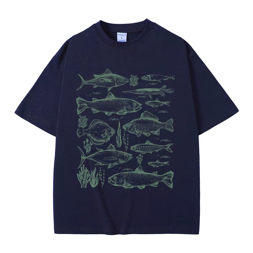 Poisson tatouage Style T-shirt pêche drôle Meme graphique T-shirts hommes décontracté coton Vintage à manches courtes