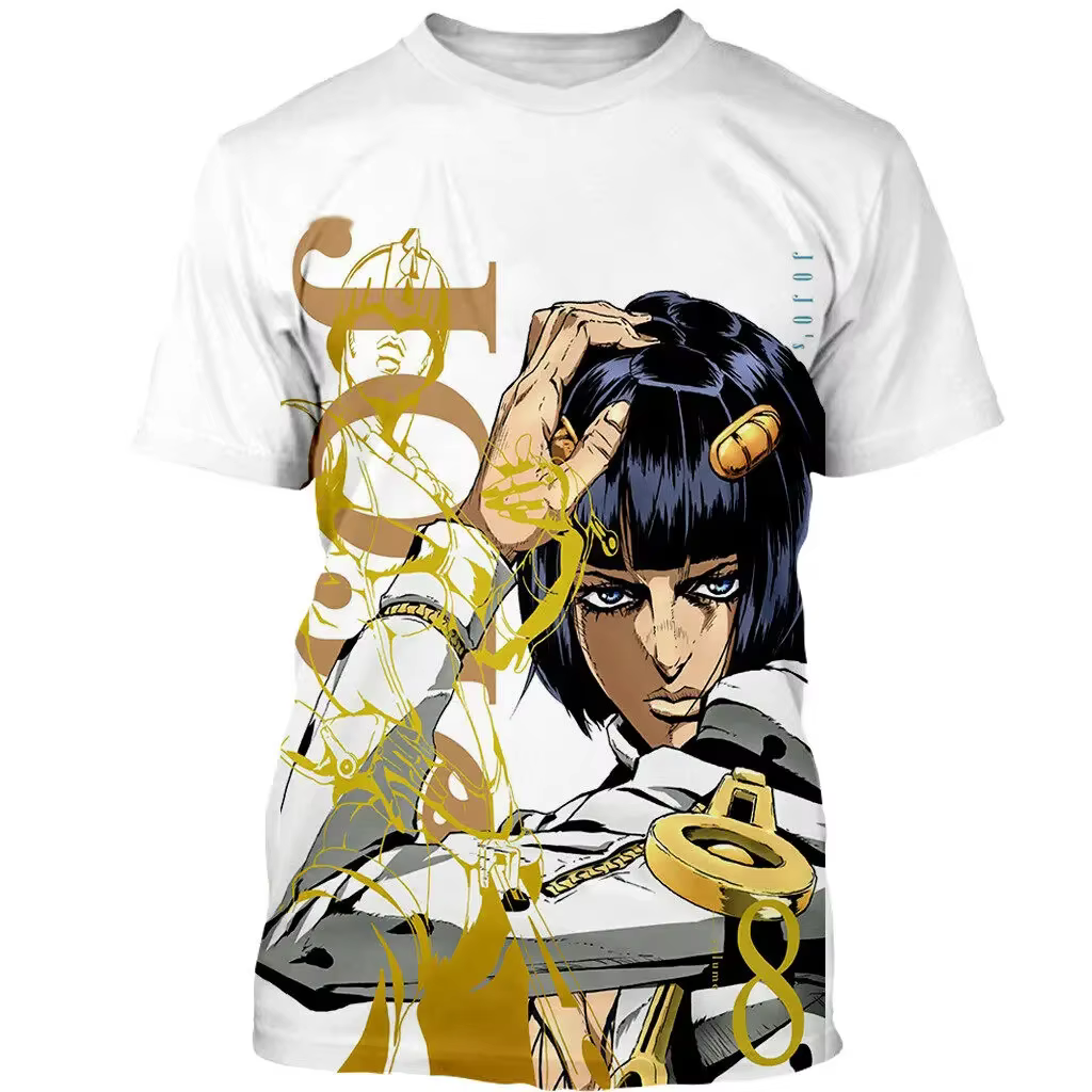2024 Nouveau Jojo Bizarre Adventure T-Shirts Anime Manga Impression 3D Streetwear Hommes et Femmes Mode Surdimensionné