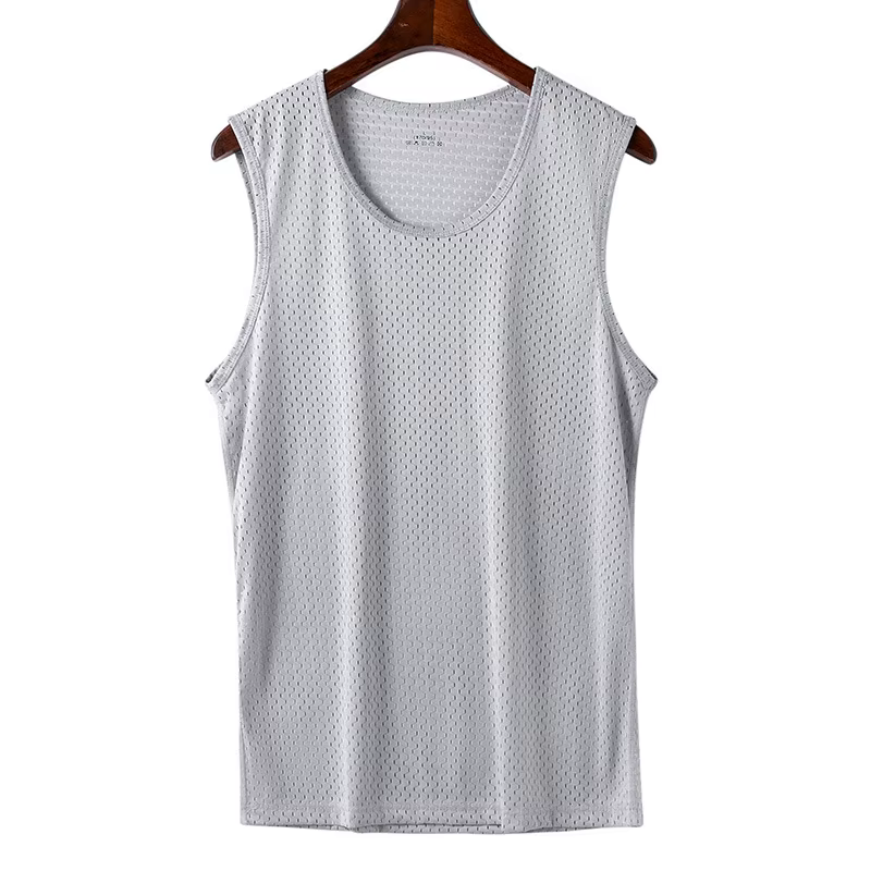 Hommes sport débardeur été respirant sans manches col rond hauts course Fitness hauts pour hommes vêtements maille respirant Singlets