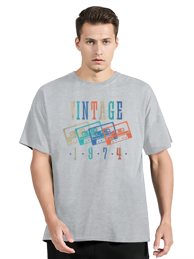 Fabriqué en 1974 édition limitée coton T-shirt hommes Streetwear décontracté